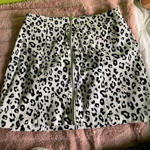 White and black cheetah skirt